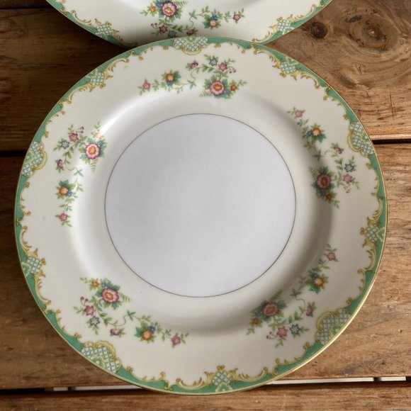 4 VTG 1933 Morimura Noritake Japan Embassy Floral Round Dinner Plates 9 7/8” - Picture 2 of 9
